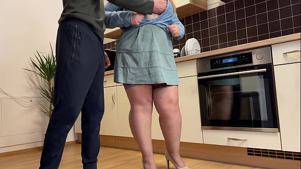 Image Cum flows down the ass and sexy legs in my Stepmother-in-law's stockings