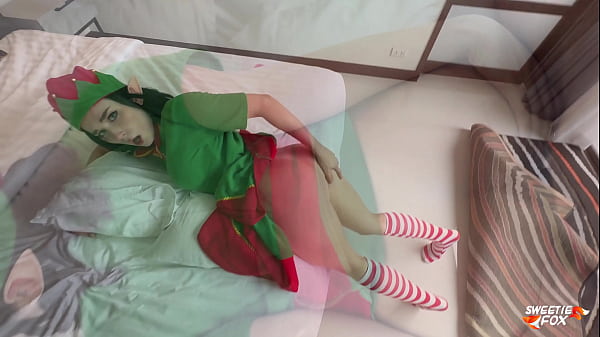 Image Gift from Christmas Elf - Hot Blowjob and Sex with Cum on Wet Pussy POV