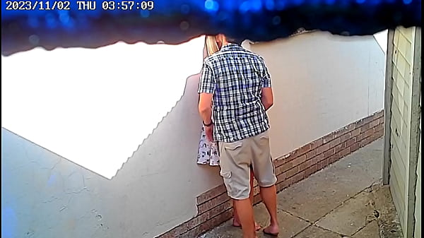 Image Daring couple caught fucking in public on cctv camera