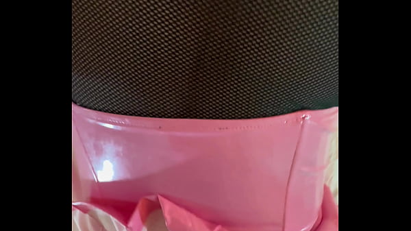 Image Tgirl in Chastity, Bondage and Leash Fucked POV