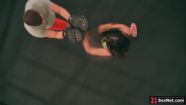 Image Busty babe ass fucked by gym instructor