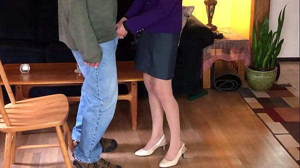 Image HOMEMADE - Sexy MILF in Nylons and Heels Thanks Young Neighbor with Sex