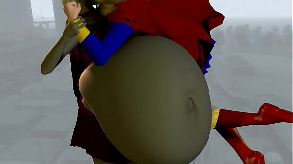 Image Superheroine Belly Inflation