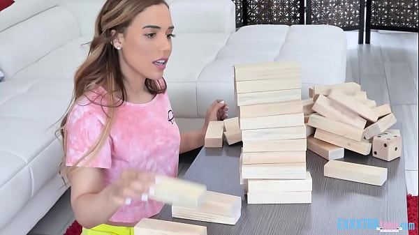 Image Huge Jenga with Alita Lee and Jon Jon