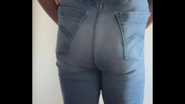 Image Jeans and leather jerking my cock