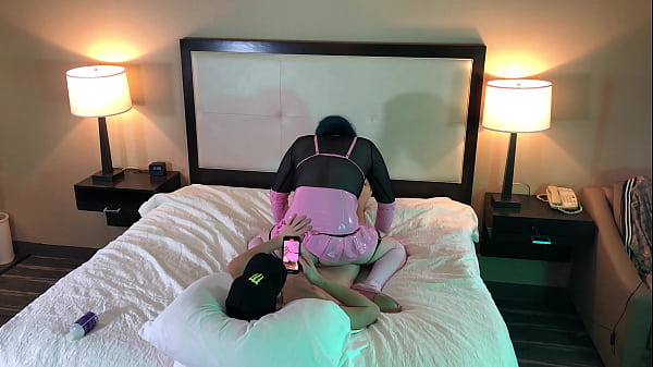Image Trans Woman in Chastity Riding Cock