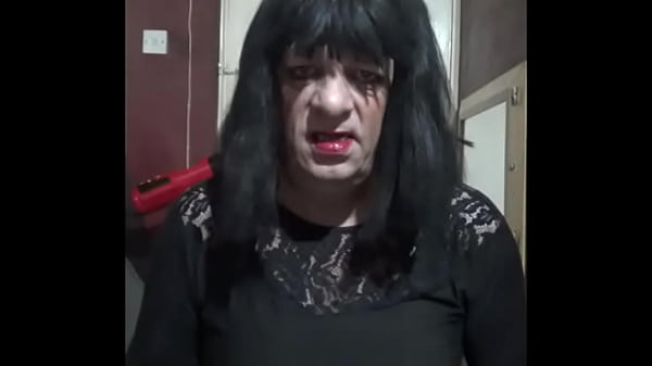 Image sissy crossdresser enjoying masturbation and anal sex