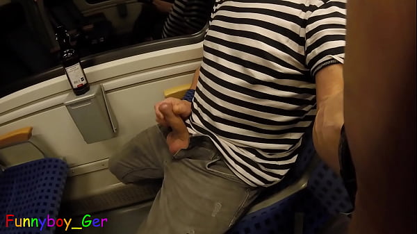 Image Jerking and Creamy Cum in a Driving Train