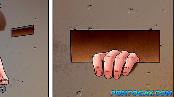 Image Atr&aacute_s das Grades - Fazendo fila pra comer o loirinho novato