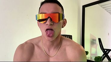 Image hot boy masturbating his big cock - gay twink - bisexual man - horny male - big moans - thick teen cock - twink boy santiago