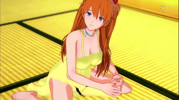 Image Horny Asuka in yellow dress gives you a guided handjob - Evangelion