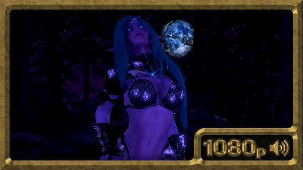 Image Tyrande, gorgeous night elf dancing in the moonlight
