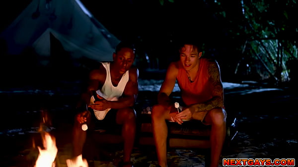 Image Jayden Marcos Liam Cyber and Drake Von having a hot threesome night fuck sesh on their camping