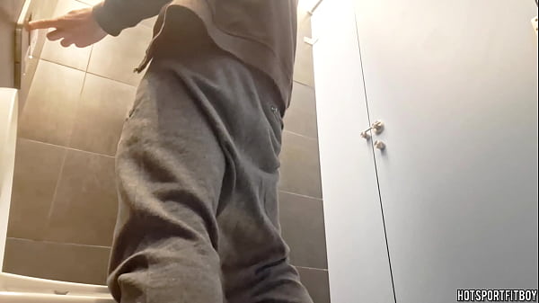 Image Sexy and Risky masturbation in a public bathroom