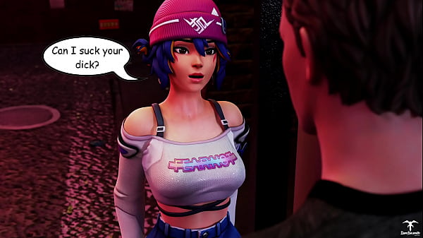 Image Kiriko from Overwatch offers a blowjob to a random guy