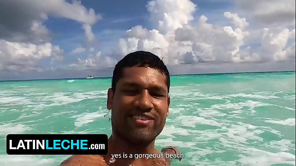 Image Two Latino Studs Cool Off In The Warm Waters Of Cancun Before They Head Back To The Hotel To Fuck