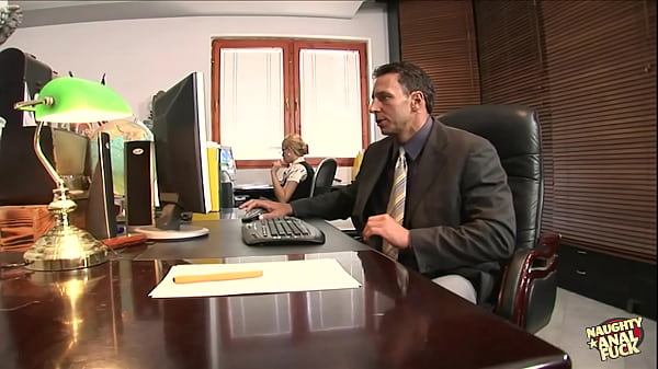 Image Catching the blonde secretary masturbating after work leads to raunchy anal sex at the office