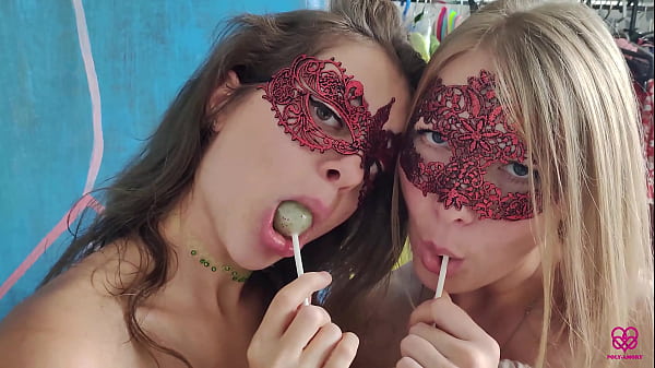 Image 2 girls love to suck a lollipop but they love dick more