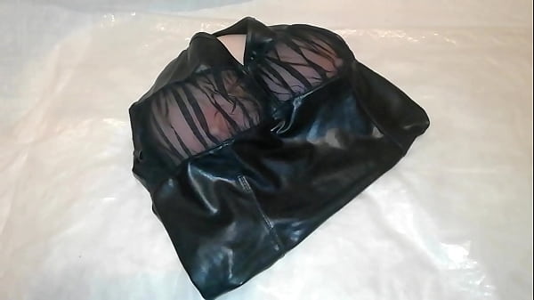 Image solo massage and double dildo penetration torso sex doll in latex gloves get orgasm
