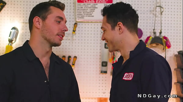Image Gay colleagues anal fuck at service station