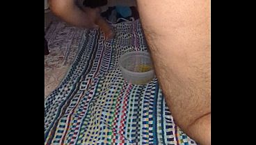 Image Riding thick dildo close up