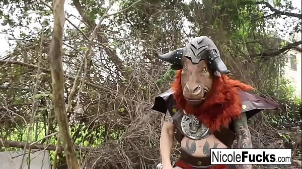 Image Hot Hunter Nicole Aniston captures a Minotaur and Milks his balls dr