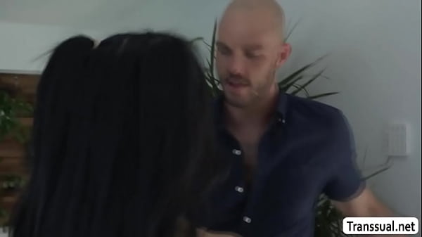 Image Latina TS slut lets handy man fuck her wet ass