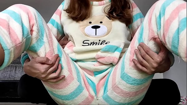 Image asian Stepdad teasing small boobs skinny babe teen 18yo in pajamas and hard masturbate pussy
