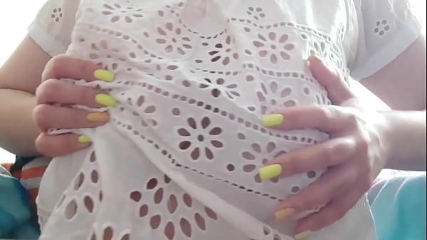 Image My cute stepsister playing with her huge tits after school