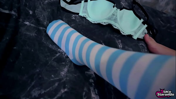 Image Foot Fetish And Blowjob. I Let a Guy Cum On My Legs In Stockings! - POV HOMEMADE PART TWO