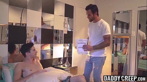 Image Inked stepdad has cock sucking 69 before pounding twink raw