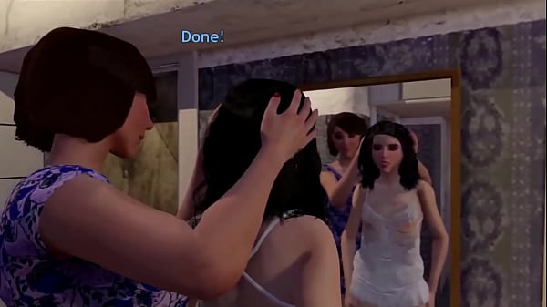 Image Hot futa woman gave a guy a white dress for his birthday - animation futanari on male