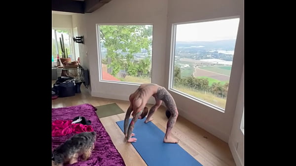 Image felicity feline naked morning yoga