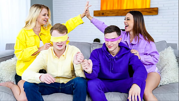 Image Stepsisters Blindfolded and Fucked by Each Other's Stepbrothers - Swapsister