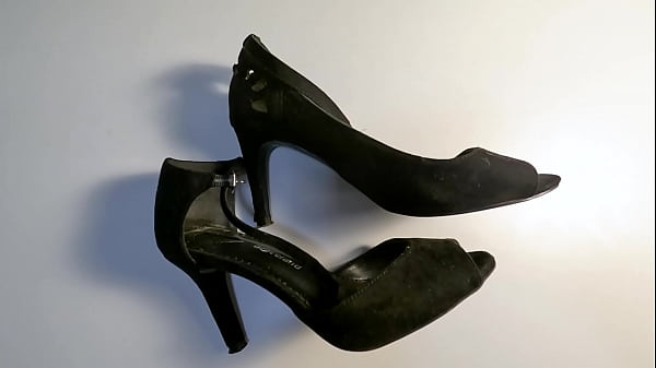 Image Fucking black high heels peep toe shoes