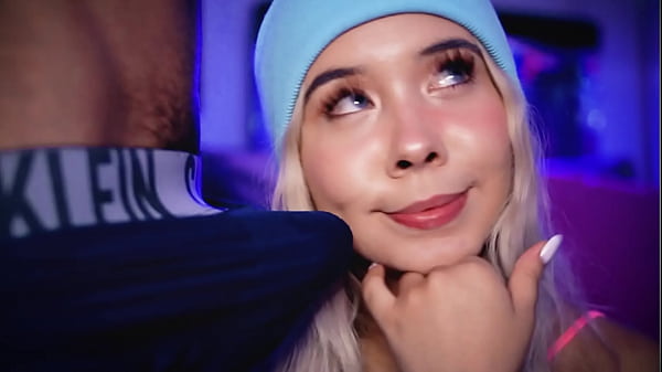 Image College girl takes her boyfriend's cock out of his boxers and proceeds to suck it