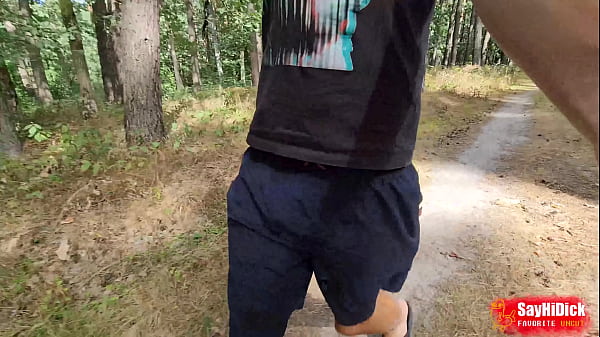 Image Soft foreskin naked runs in the forest and then jerks off