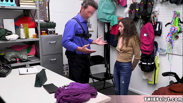 Image Fragile and cute thief caught and gets her tiny pussy destroyed by a mall cop