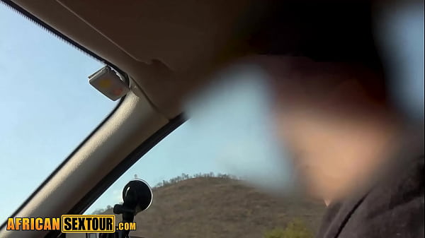 Image African teen Gabriella giving blowjob in the car before she enjoyed deep anal sex