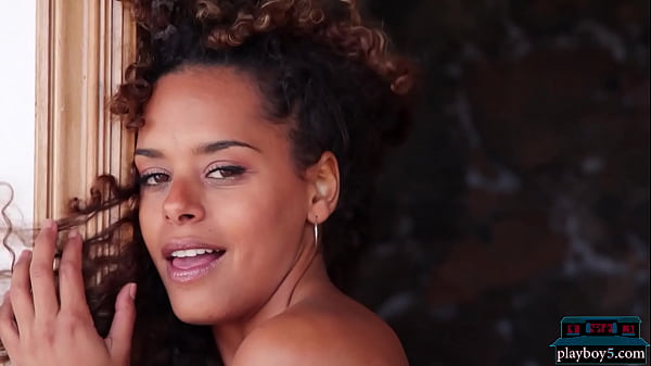 Image Curly hair black teen model Agatha in a solo session with Playboy