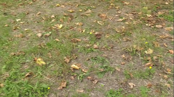 Image Brunette, natural tits, sucks cock in front of her house, part 2