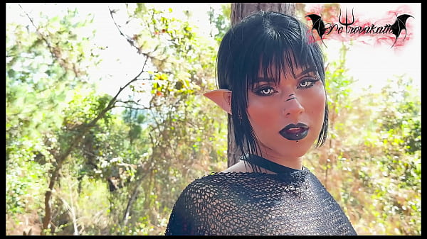 Image gothic elf, masturbating in the forest