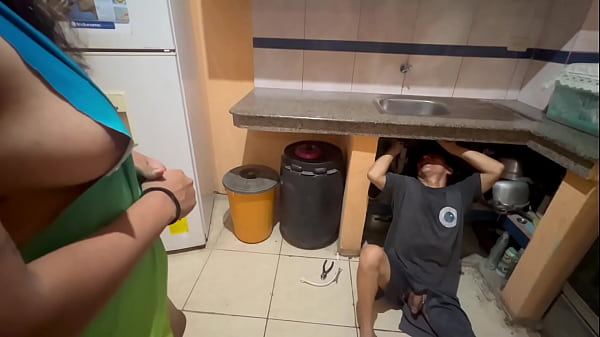 Image Shameful plumber adjusts the vagina of a hot neighbor whore while she asks for more