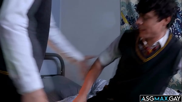 Image Asher Day enjoying masturbating and gets caught by his classmate Harley Xavier who gets surprised and gets turned on