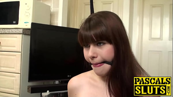 Image Brunette British slut  Luna Rival gets tied up and slammed
