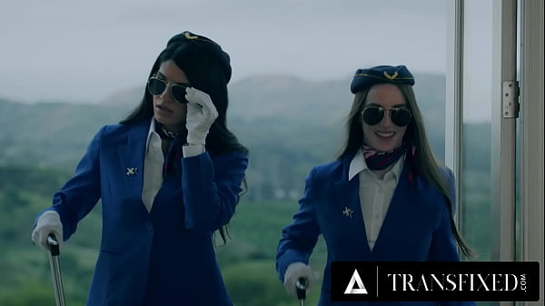 Image TRANSFIXED - Trans Flight Attendant Zariah Aura Fucks Hot Coworker Hazel Moore During Delayed Flight