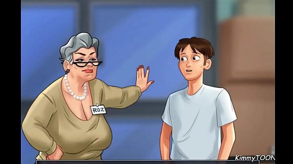 Image Summertime Saga Sex Scene Old woman manipulates young man into fucking her in the hospital store room