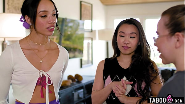 Image Black lesbian teen Alexis Tae thanks hot Asian teen Kimmy Kimm for defending her