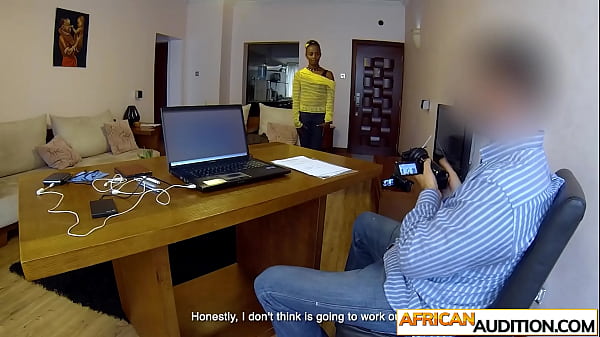Image Ethiopian teen amateur blows a big cock during this audition