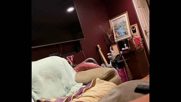 Image BBW wife and fat husband jerk off together on the couch